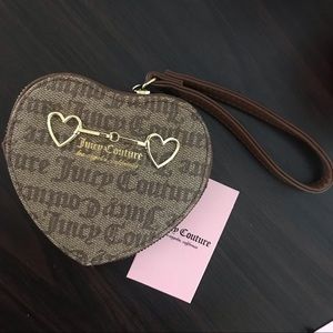 Tan/brown/beige Heart shaped Juicy Couture Coin purse